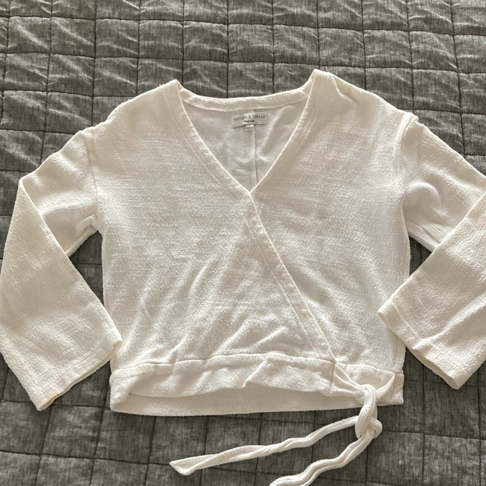Madewell textured wrap blouse, S